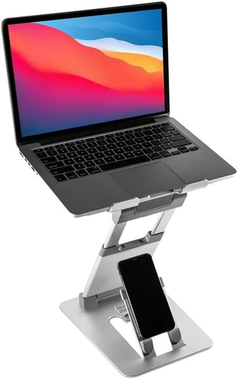 Laptop Stand with Phone Holder | Perfect for Laptops, Macbooks & Tablets with All Screen Sizes | Helps to Reduce Back and Neck Pain