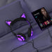 Wired Kids Headphones,Safe 85Db Volume Control On-Ear LED Kitty Headphones with Mic for Kids Boys Girls Children Headset for Computer Tablet Ipad Laptop Gamepad (Purple)