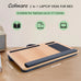 Lap Desk, 21.6 Inch Laptop Desk with Dual Cushion Device Ledge Mouse Pad Phone - Wood Grain