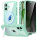 360° Protection Magnetic for Iphone 16 Case Built-In 9H Privacy Screen Green