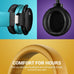 E7 Active Noise Cancelling Headphones Bluetooth Headphones Wireless Headphones over Ear with Microphone Deep Bass, Comfortable Protein Earpads, 30 Hours Playtime for Travel/Work, Yellow