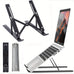 Adjustable Aluminum Laptop Stand - 6-Level Height, Foldable & Portable Design for 8-16” Laptops, Enhanced Ventilation & Heat