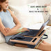 Lap Desk, 21.6 Inch Laptop Desk with Dual Cushion Device Ledge Mouse Pad Phone - Wood Grain