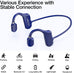 Open-Ear Headphones, Wireless Air Conduction Headphones Lightweight Sweatproof Bluetooth Sports Headset with Mic Answer Phone Call Music for Running, Hiking, Driving, Bicycling (Blue)